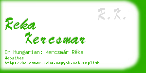 reka kercsmar business card