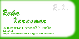 reka kercsmar business card